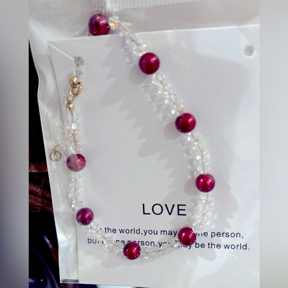 14 K gold field Fresh water pearls Swarovski crystals